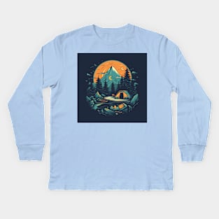 Camping Backpacking Wanderlust Kids Long Sleeve T-Shirt